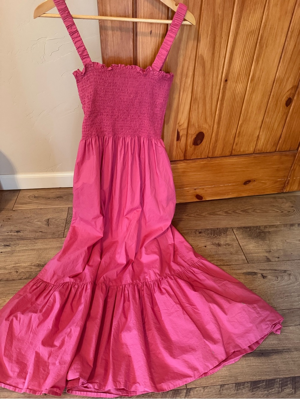 Hill House Home The Ellie Smocked Tiered Nap Dress - Bright Pink size XL - Picture 5 of 9